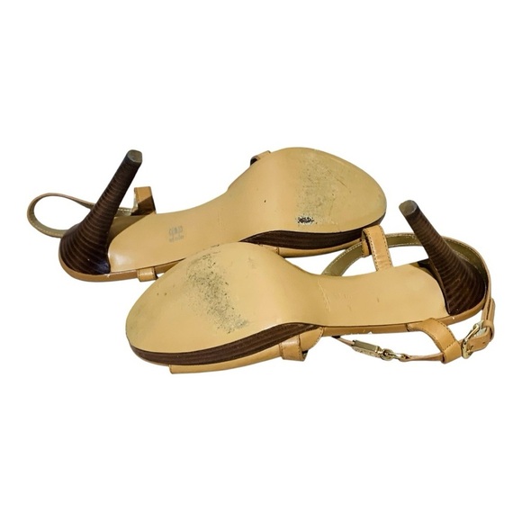 Coach Wendelle Platform Stiletto Heels with Ankle Straps in Ginger Brown Color - Picture 8 of 9